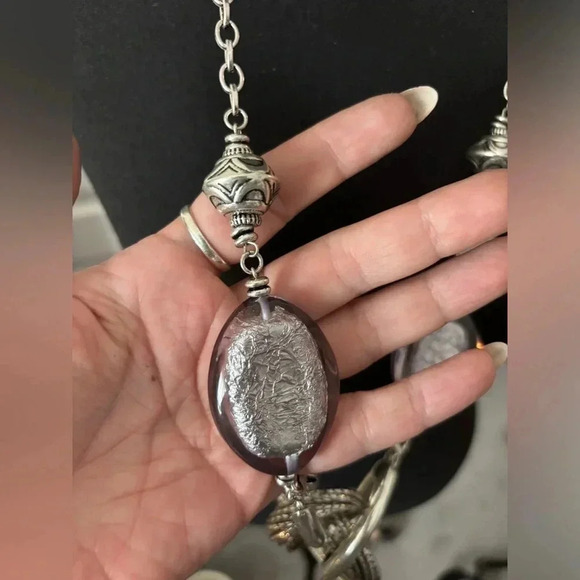 Vintage | Y2K Chunky Art Deco Statement  Necklace - Picture 4 of 6